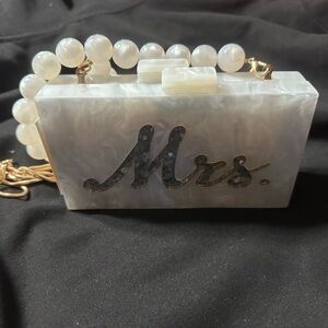 Urban Expressions Ivory 'Mrs.' Box Clutch